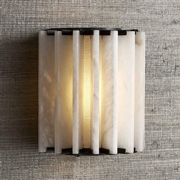 SYLIRA RIBBED ALABASTER PANEL SCONCE 8.7"H