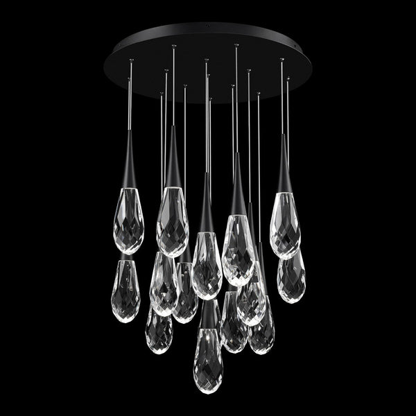 Hibiscus LED Crystal Multi Light Pendant Light