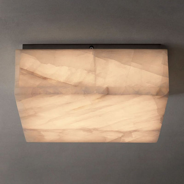 Alabaster Rivage Square Flushmount 14"